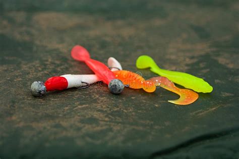 A Macro Shot Of Some Perch Fishing Lures Stock Image Image Of