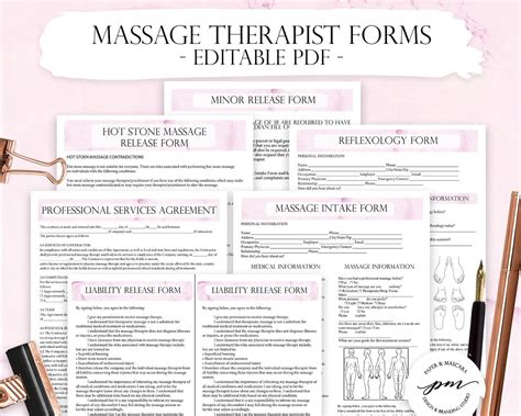 Editable Massage Therapist Business Planner Massage Business Etsy Massage Business Massage