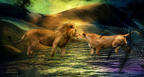 Lion Lovers Mixed Media By Carol Cavalaris Fine Art America