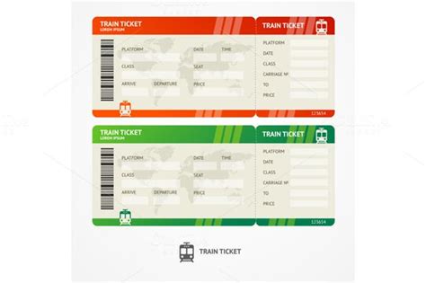 Vector Train Tickets Train Ticket Template Blank Ticket Template
