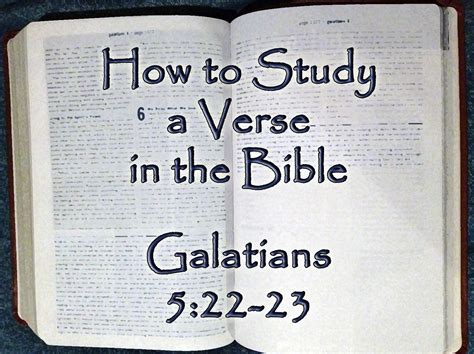 Designing Life How To Study A Verse In The Bible Galatians 522 23