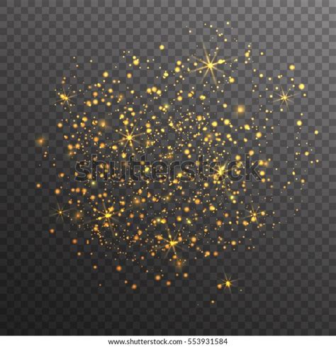 Gold Glitter Sparkles On Transparent Background Stock Vector Royalty