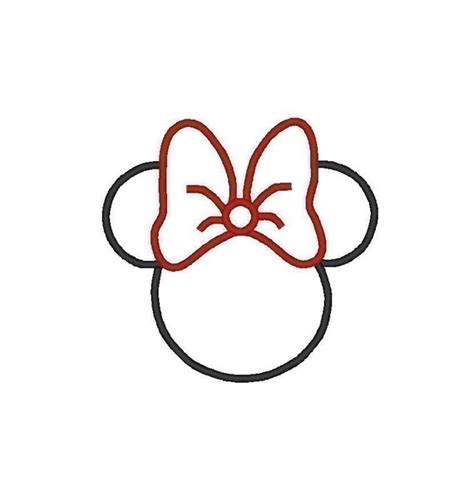 Items Similar To Minnie Mouse Parts Silhouette Head Digitized Applique