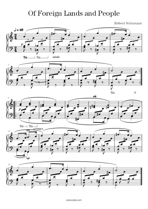 Of Foreign Lands And People Free Sheet Music Pianocoda