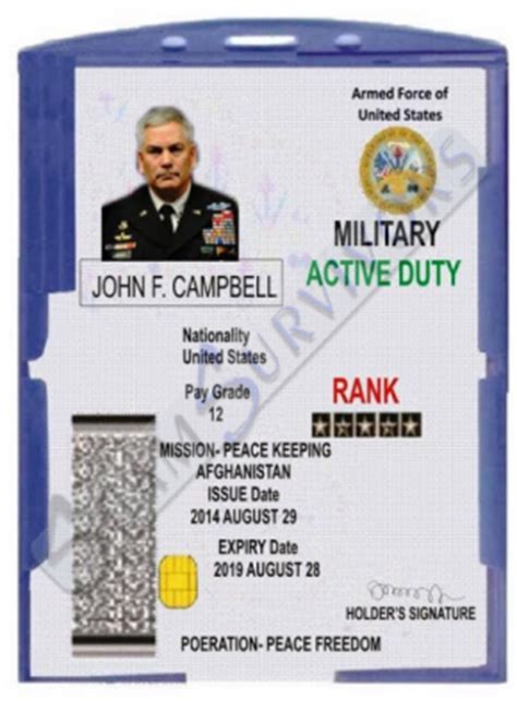There is a new dod id number on the front and a dod benefits number printed on the back. Scam Survivors • Scammers abusing stolen photos of Gen. John F. Campbell