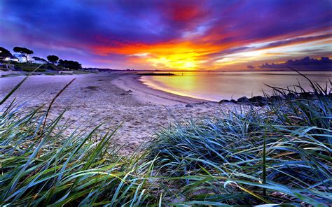 Sand Cool Images Clouds Sky Beaches Grass Widescreen