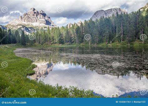 Beautiful Reflections At Lake Antorno Italian Lago Di Antorno With