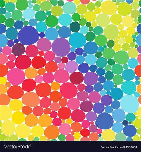 Rainbow Circles Seamless Pattern Vitamin Vector Image