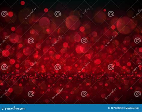 Red Abstract Blurred Background With Bokeh Effect Stock Vector