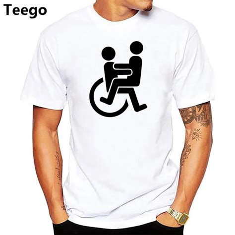 New Wheelchair Sex Funny Novelty T Shirt Men Fashion Cotton Short Sleeve Tshirt Tops Tees In T