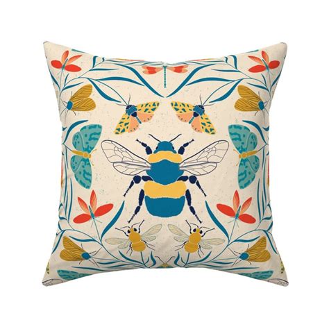 Damask Bugs Bees Butterflies In Retro Fabric Spoonflower