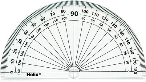 Helix 10cm 180 Degree Protractor Reverse Scale Pack Of 10