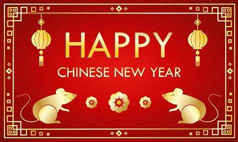 Fierce chinese new year template. Happy Chinese New Year greeting card template on red ...