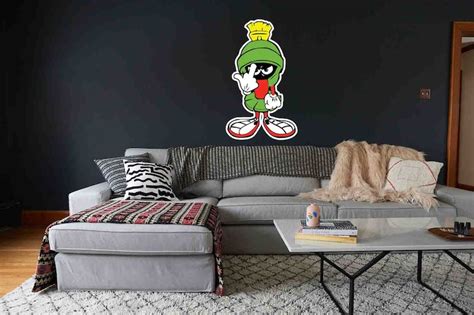 marvin the martian middle finger sticker vinyl decal 10 sizes with tracking etsy