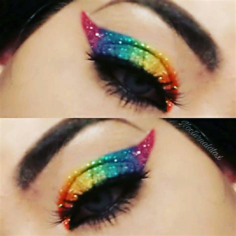 Glitter Rainbow Eye Makeup Instagram Nocturnalalax Rainbow Eye