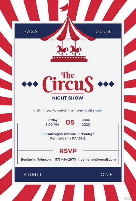 Free Printable Circus Invitation Templates