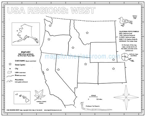 Usa Regions West Maps For The Classroom