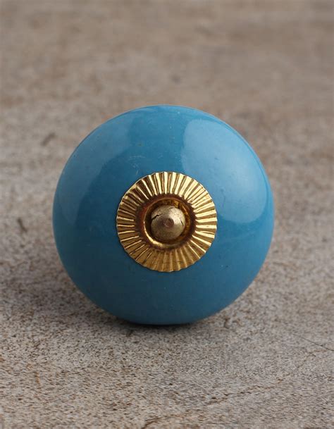 Turquoise Ceramic Cabinet Knob Knobco