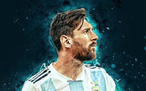 Download Wallpapers Lionel Messi 4k Argentina National Football Team