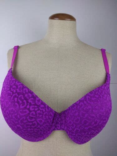 no boundaries rn 52469 purple nylon padded push up underwired bra size 34 dd ebay