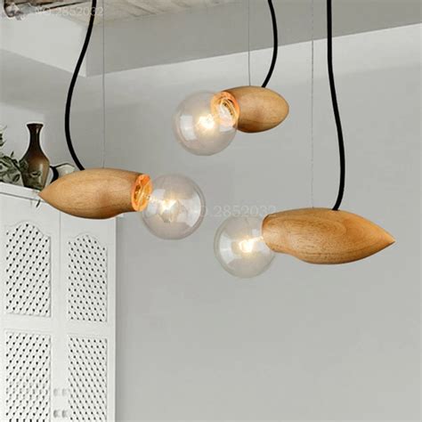 Modern Creative Wooden Led Pendant Light Creative Wood Pendant Lamp Hanging Lamp Nordic Designer