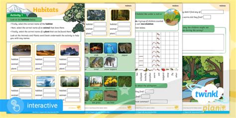Interactive Pdf Home Learning Science Year 2 Habitats
