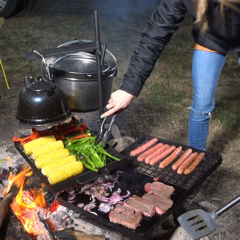 You do not feel appetizing when cooking food on dirty grates. Adventure Kings Kings Campfire Cooking Grill/BBQ Combo ...