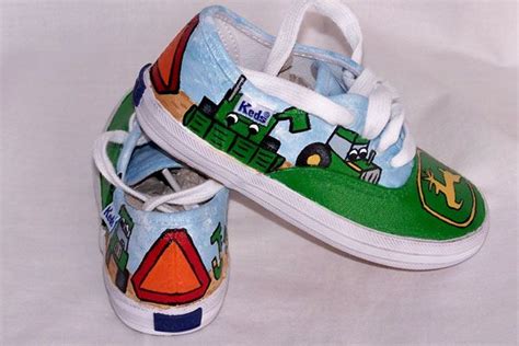 Hand Painted Tractor Shoes Boutique Shoe Painting Shoe