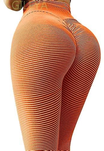 Gillya Booty Yoga Pants Women High Waisted Ruched Butt Lift Textured