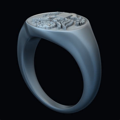 Ring For 3d Printing Coat Of Arms Usa 3d Model 125 Obj Stl Max