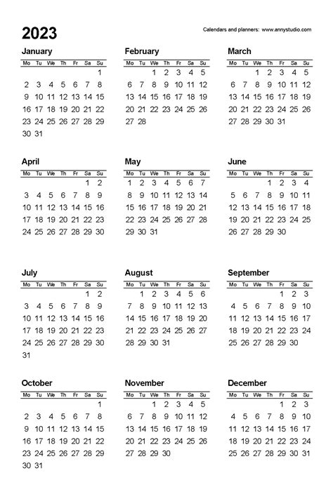 2022 Year At A Glance Calendar Printable Calendar Letter Etsy Free