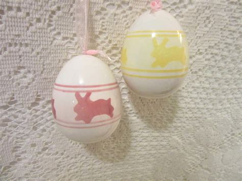 Easter Egg Hanging Egg Easter Decor Egg Ornament Porcelain Etsy