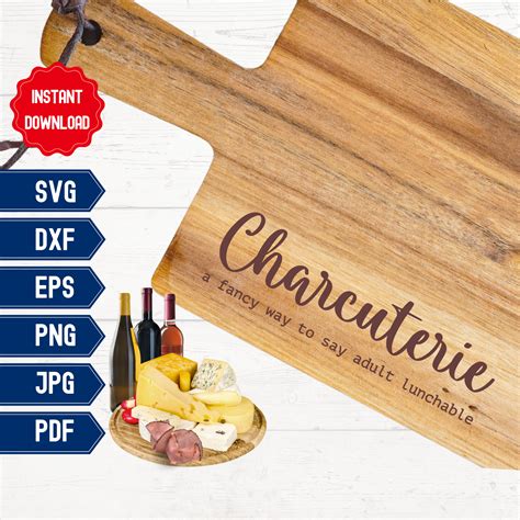 Charcuterie Definition Cutting Board Svg Adult Lunchable Etsy