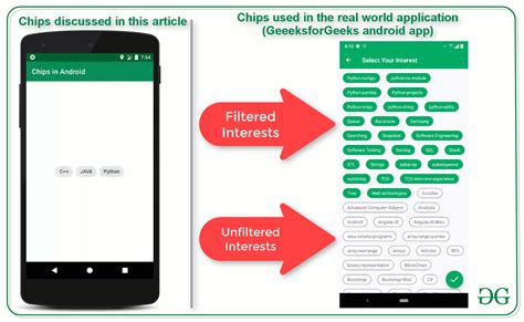 Chips De Componentes De Diseño De Materiales En Android Con Ejemplo