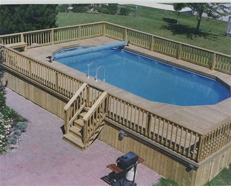 25 Top Oval Above Ground Swimming Pools Design With Decks With Images