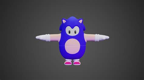Sonic Fall Guys Rigged 3d Model Rigged Cgtrader