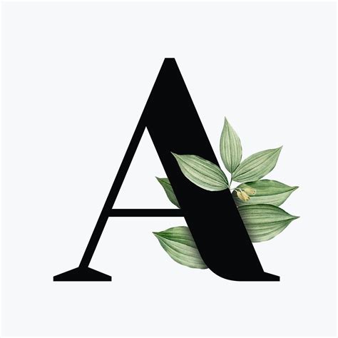 Botanical Capital Letter A Vector Free Image By Aum