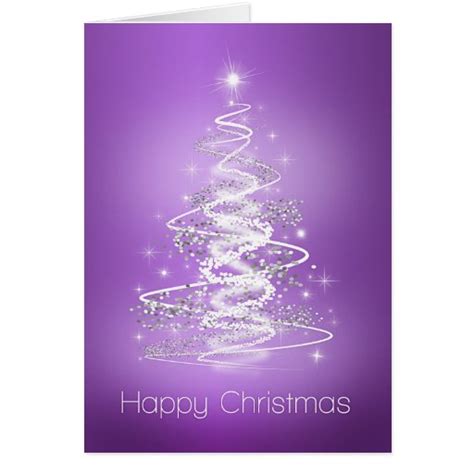 Christmas Tree Card Purple Zazzle