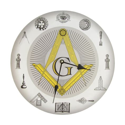 Masonic Symbols Square And Compass Freemason Wall Clock Treasuregurus