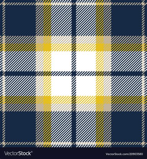 Blue And Yellow Tartan Plaid Seamless Pattern Vector Image