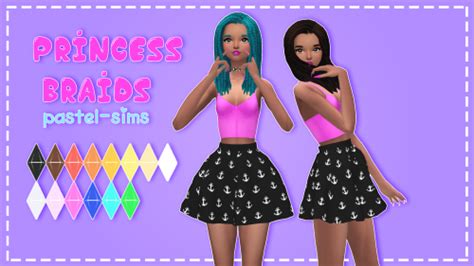 Maxis Match Cc For The Sims 4 • Pastel Sims Princess Braids ♥ Natural