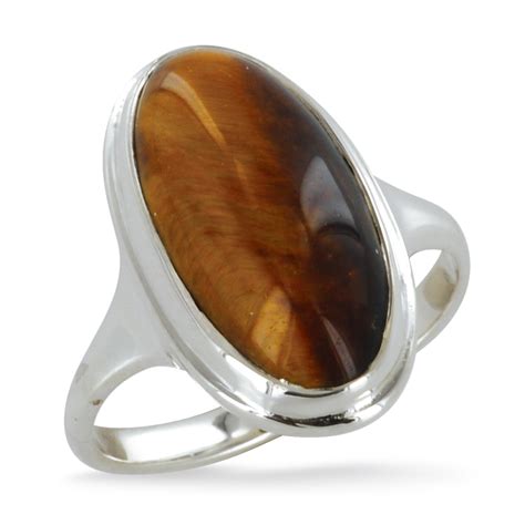Exclusive Silver And Tiger Eye Ring Rq Te