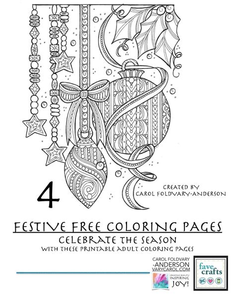 4 Festive And Free Holiday Coloring Pages For Adults Pdf