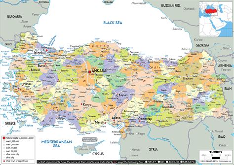 Turkey Map Political Worldometer