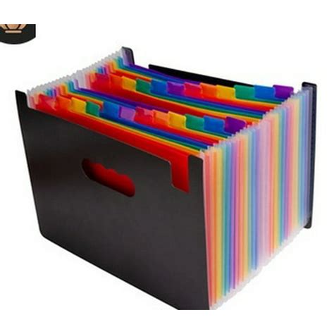 24 Pocket A4 Office Expanding File Box Folder Case Bag School Document