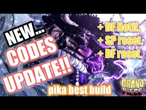 Enter or past the codes from the table above. NEW CODES + PIKA BEST STATS BUILD (DAMAGE OUTPUT++++) - Grand Piece Online Roblox - YouTube