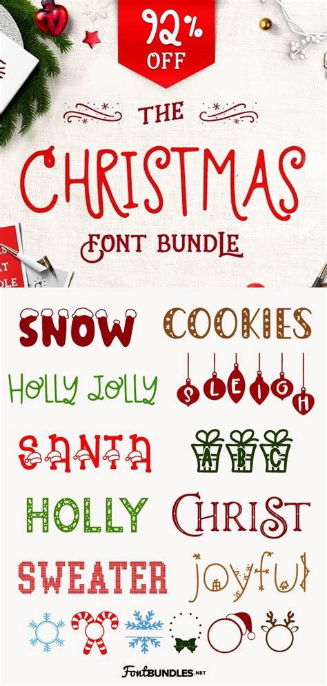 The Christmas Font Bundle Fontbundles Christmas Fonts Holiday Fonts Font Bundles