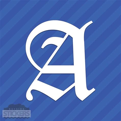 Old English Letter A Initial Vinyl Decal Sticker Diploma Font Etsy