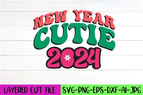 New Year Cutie 2024 Retro Svg Design Graphic By Artistrner · Creative
