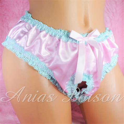 Sissy Open Crotch Maid Humiliation Panties Pink High Gloss Etsy